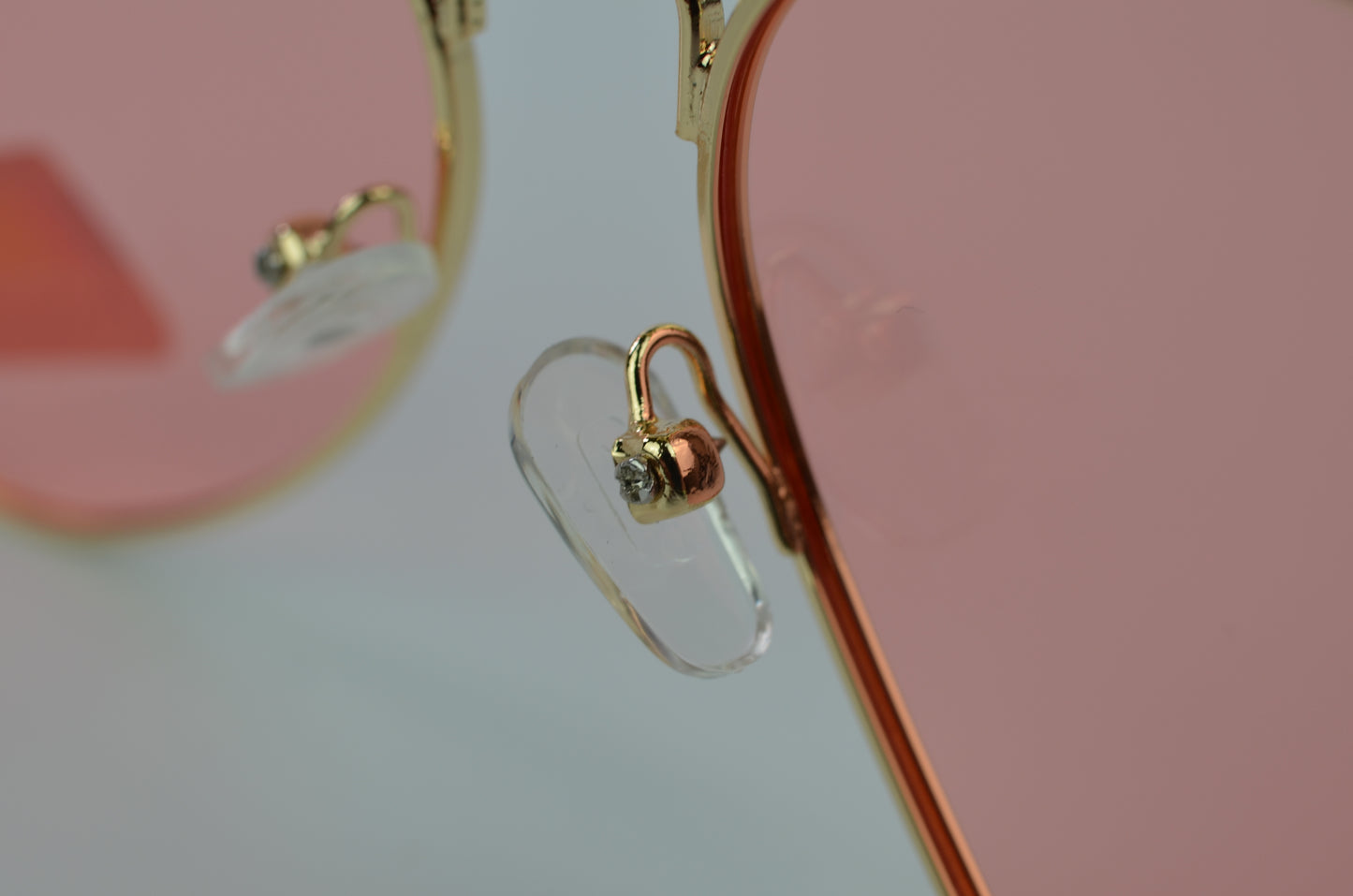 Emporia Italy - Ochelari de Soare polarizați cu filtru UV, seria Aviator "CANDY", cu husă și lavetă de curățare, lentile roz, ramă aurie.
