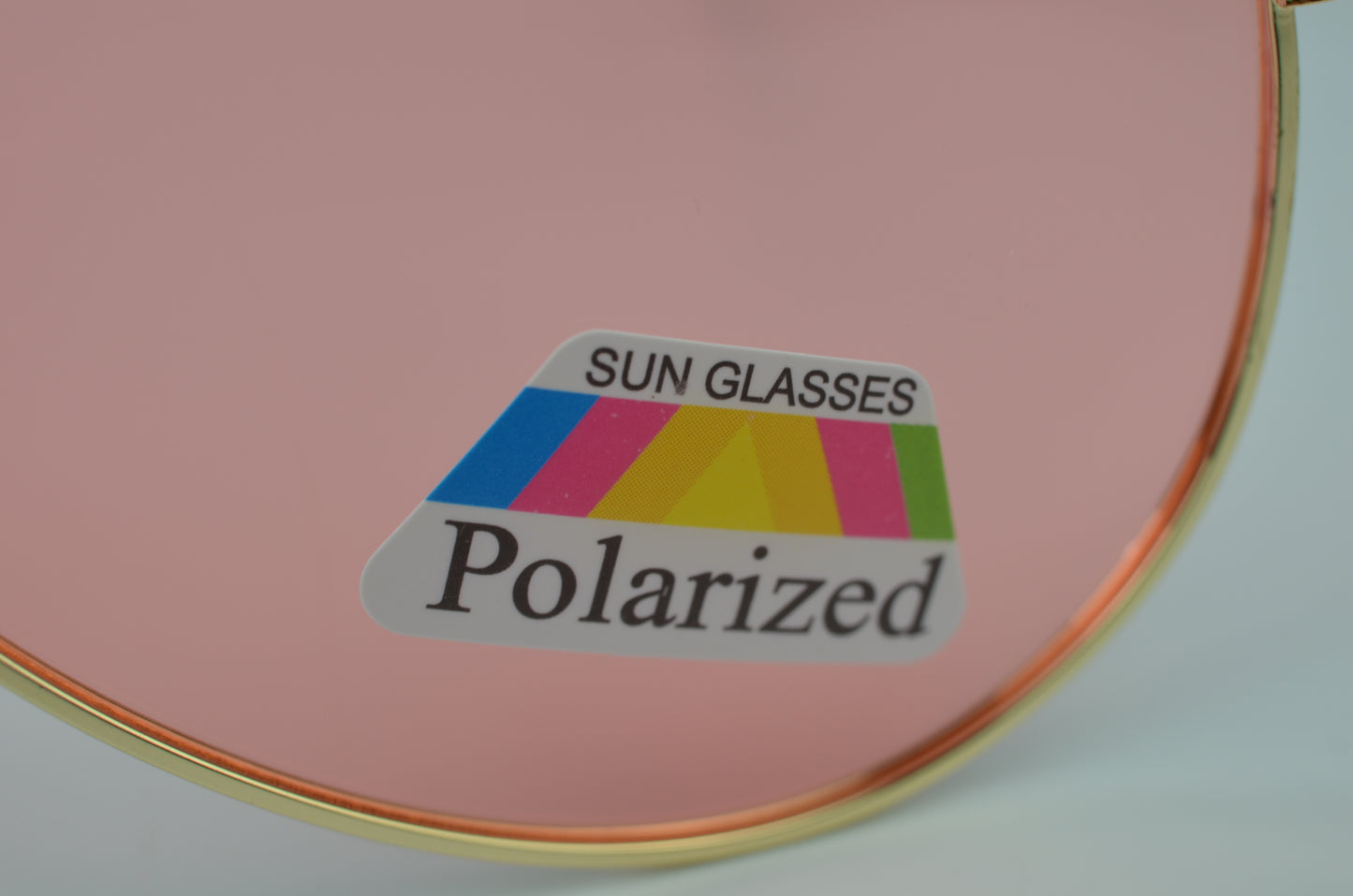 Emporia Italy - Ochelari de Soare polarizați cu filtru UV, seria Aviator "CANDY", cu husă și lavetă de curățare, lentile roz, ramă aurie.