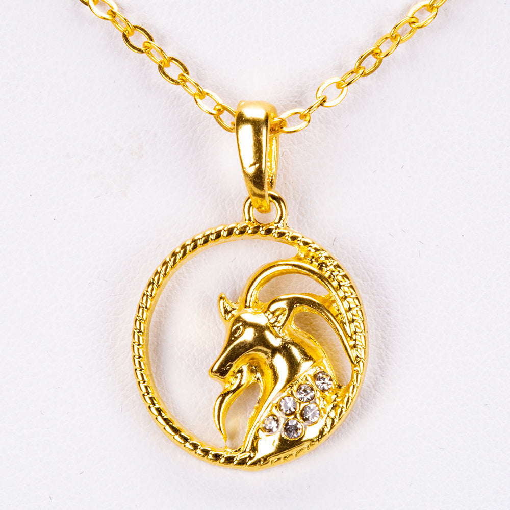 Pandantiv Zodiac în nuanță aurie cu Cristal Emporia® Cadou și Colier