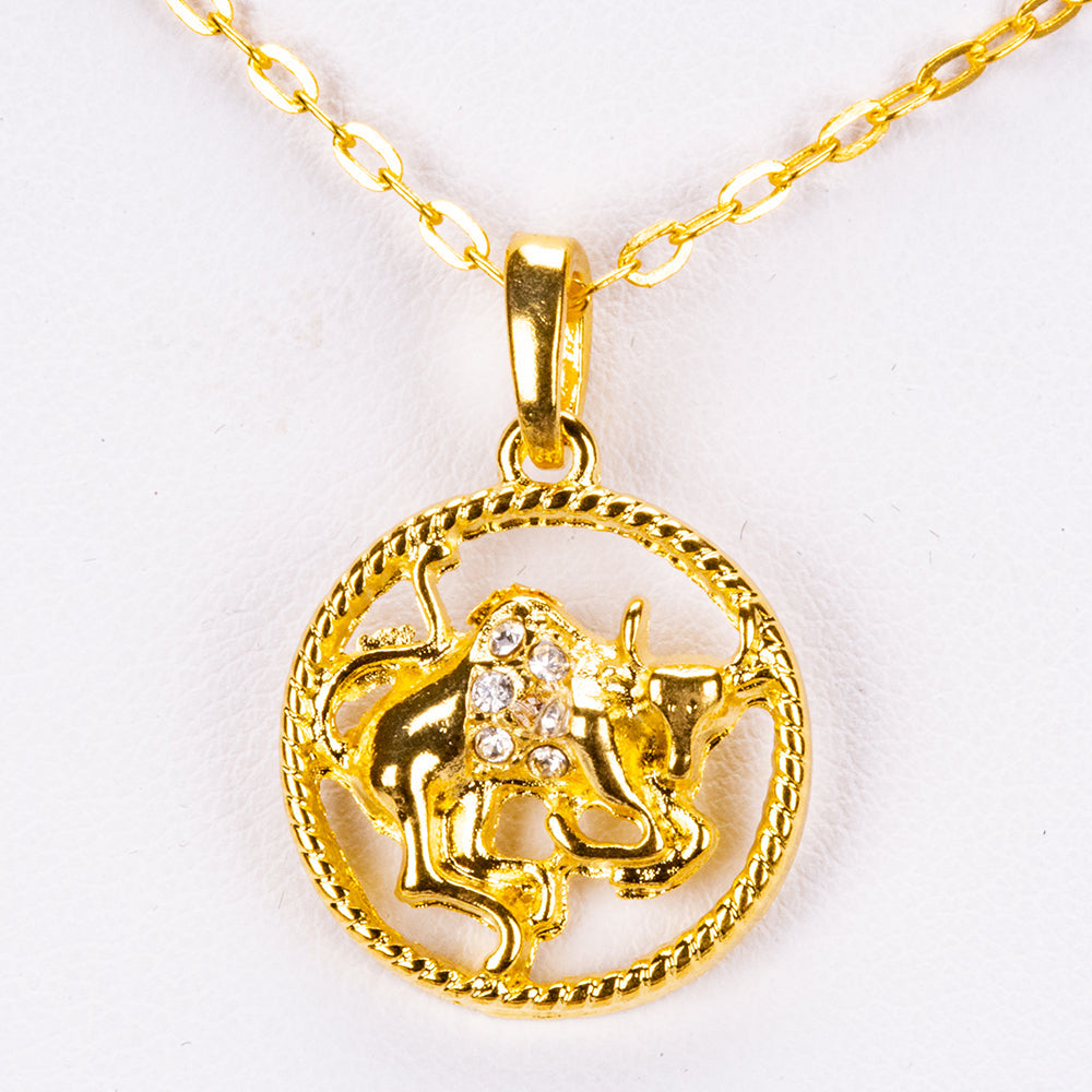 Pandantiv Zodiac în nuanță aurie cu Cristal Emporia® Cadou și Colier