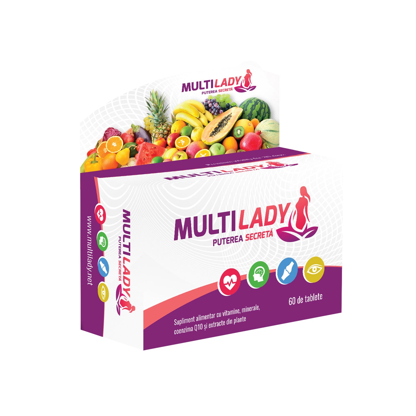 MultiLady - MultiVitamine Premium pentru un Sistem Imunitar Puternic, 60 comprimate