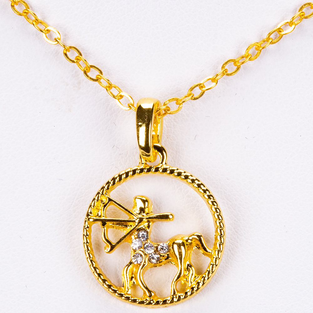 Pandantiv Zodiac în nuanță aurie cu Cristal Emporia® Cadou și Colier