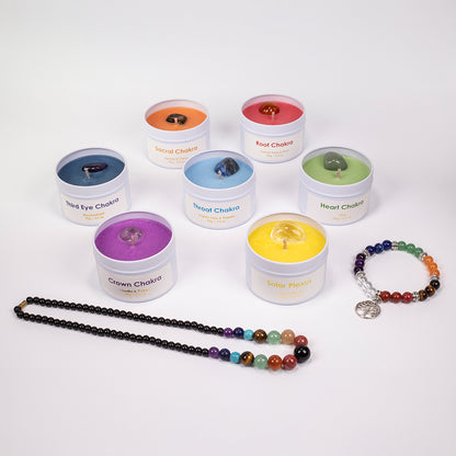 Set de 7 lumânări chakra Emporia + brățară și colier CADOU