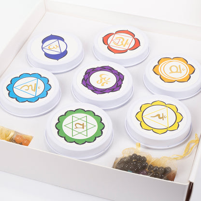 Set de 7 lumânări chakra Emporia + brățară și colier CADOU