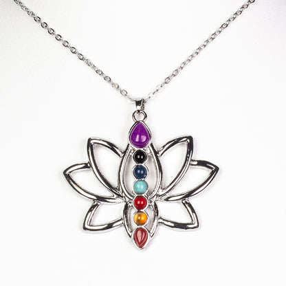 Set de bijuterii Lotus Harmony cu șapte pietre chakre